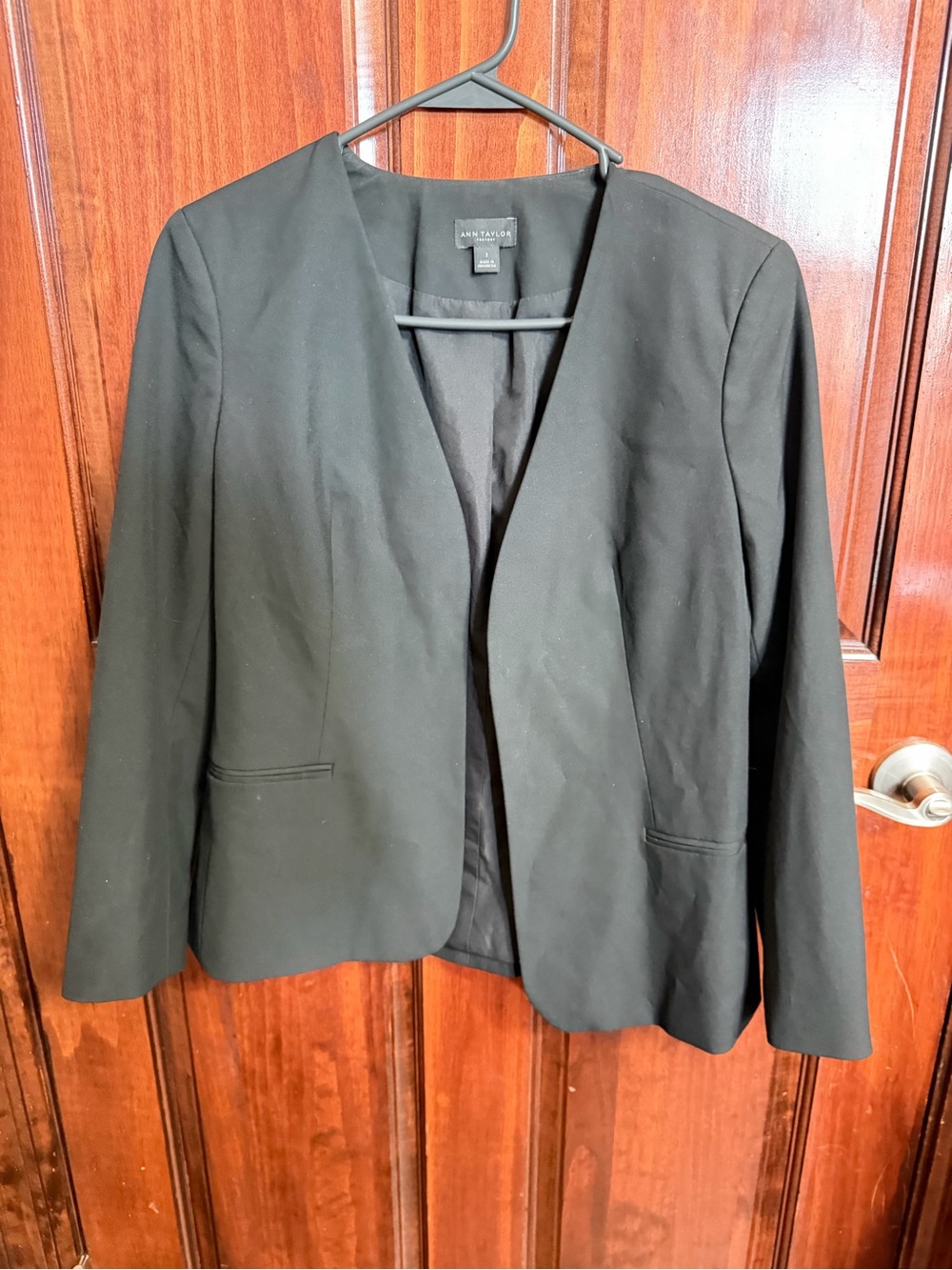 Ann Taylor Factory Black Blazer Jacket Size 2 Stretch Fully Lined